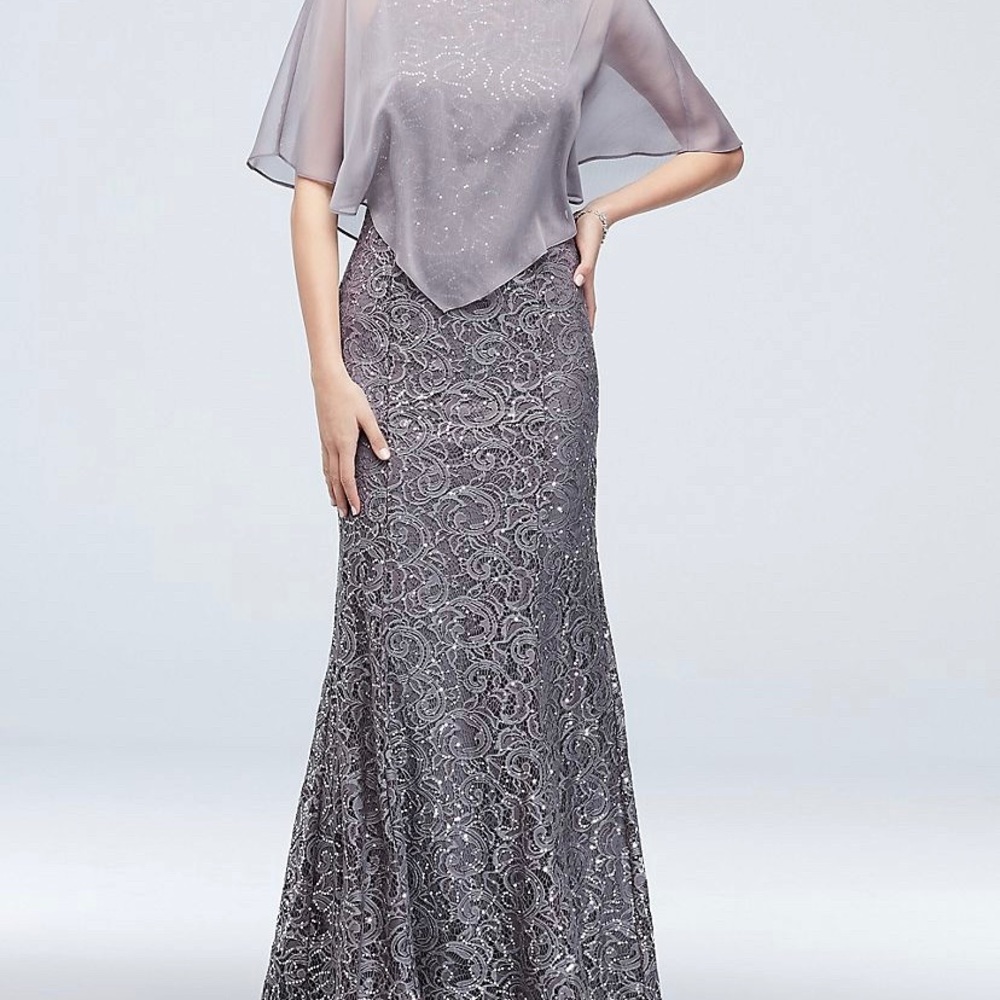 Ignite Evenings Women Sequin Beaded Dress Grey